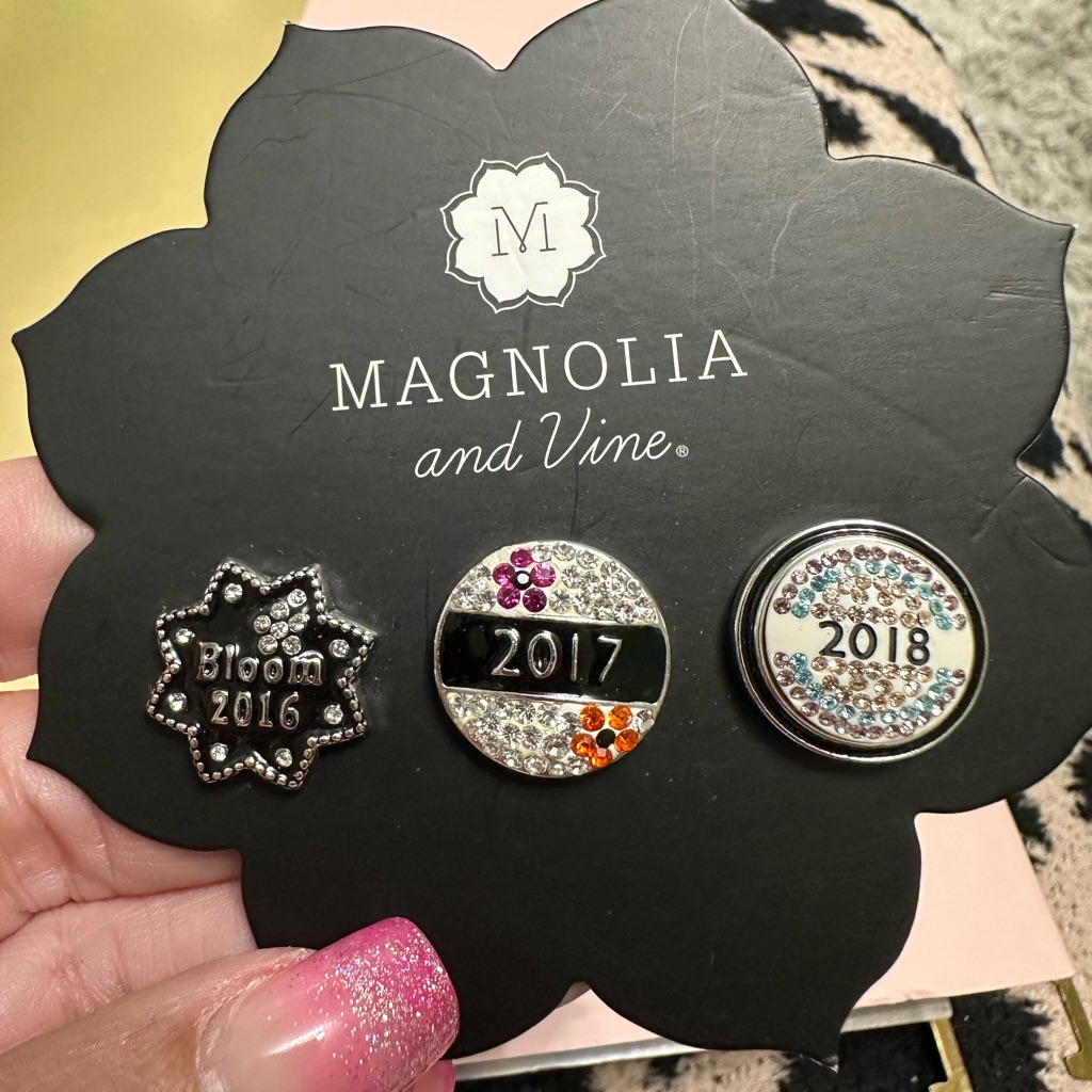 Set Of 3 Original 18mm Bloom Exclusive Magnolia And Vine Snaps
